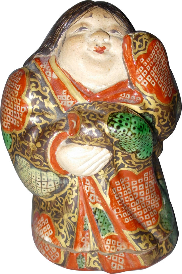 Box and cover (kōgō) in the shape of Otafuku