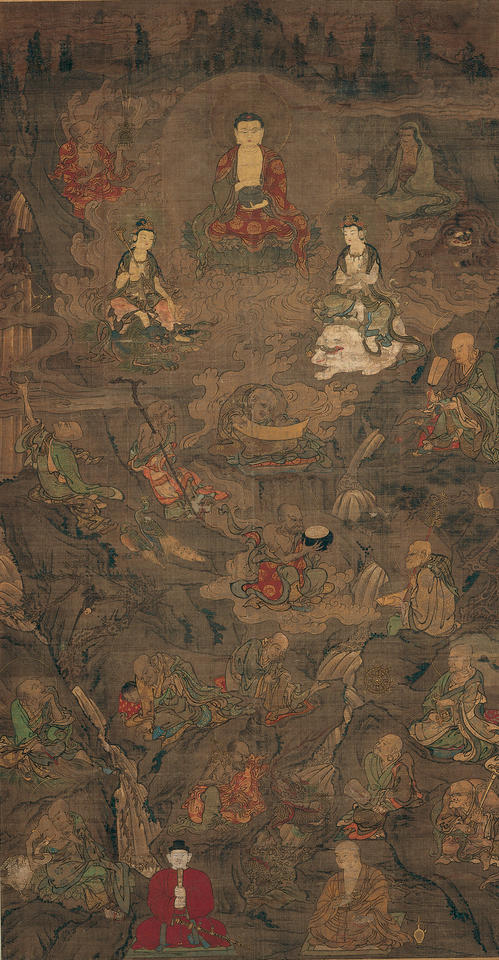 Shaka Triad and the Sixteen Rakan (釈迦三尊十六羅漢)
