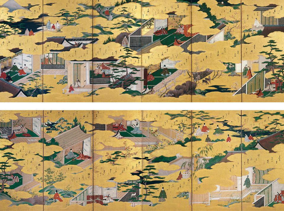Seventeen scenes and poems from Ise monogatari (伊勢物語)