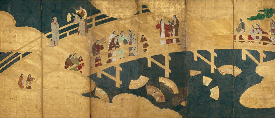 Women Contemplating Floating Fans