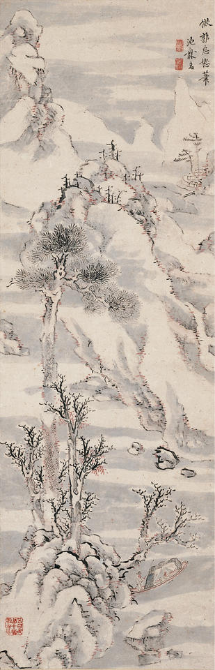 Wintry Landscape after Kaku Chūjo (Ch. Guo Zhongshu, 郭忠怒; fl. mid-10th century)