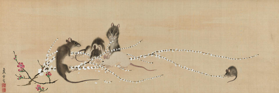Mice on Rice-Cake Flowers