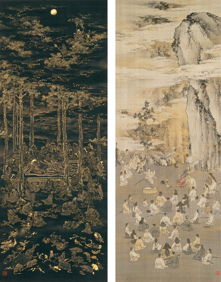 The Legend of Amaterasu (天照), Who Locks Herself Inside the Rock-Cave of Heaven (天の岩戸); Nehan (仏涅槃)