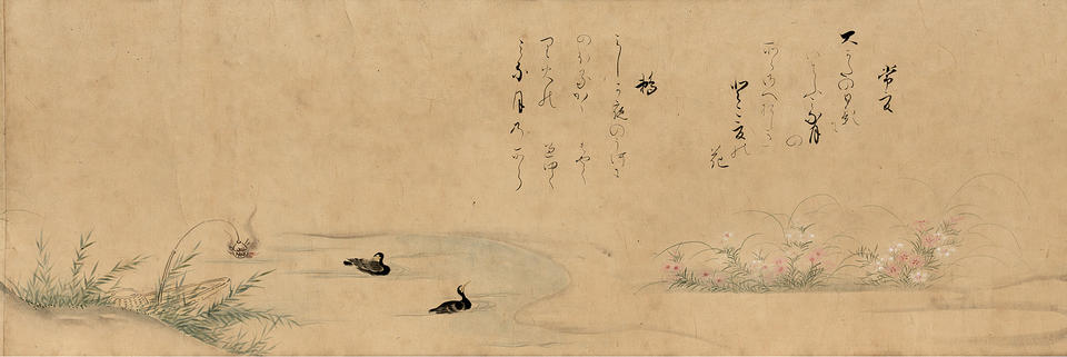 The Sixth Month of Teika’s Poems on Flowers and Birds of the Twelve Months (定家詠十二ヶ月花鳥図のうち六月)