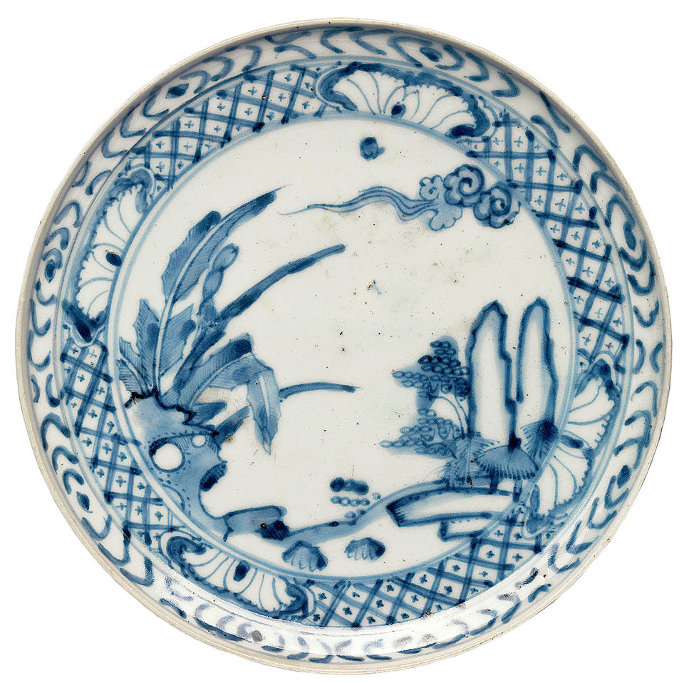 Dish with landscape