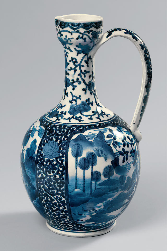 Ewer with landscapes and flowers