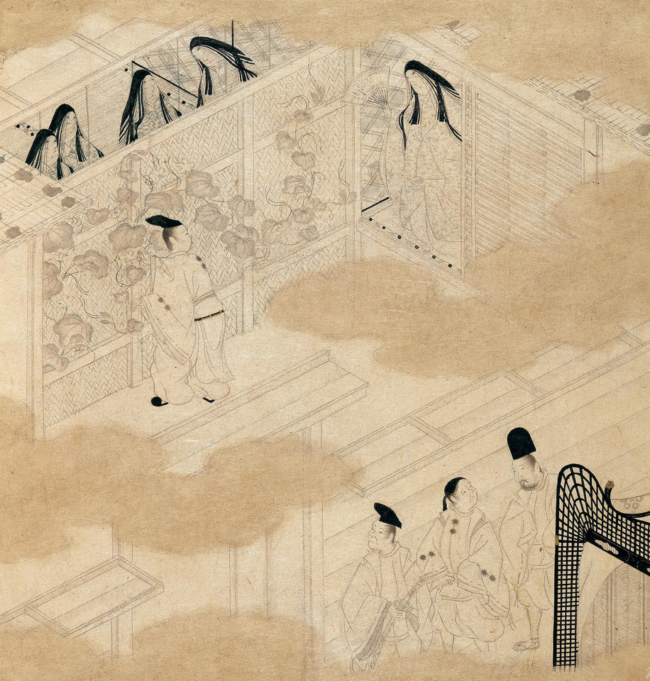 “Yūgao” (夕顔) and “Suzumushi” (鈴虫) chapters of Genji monogatari (源氏物語)