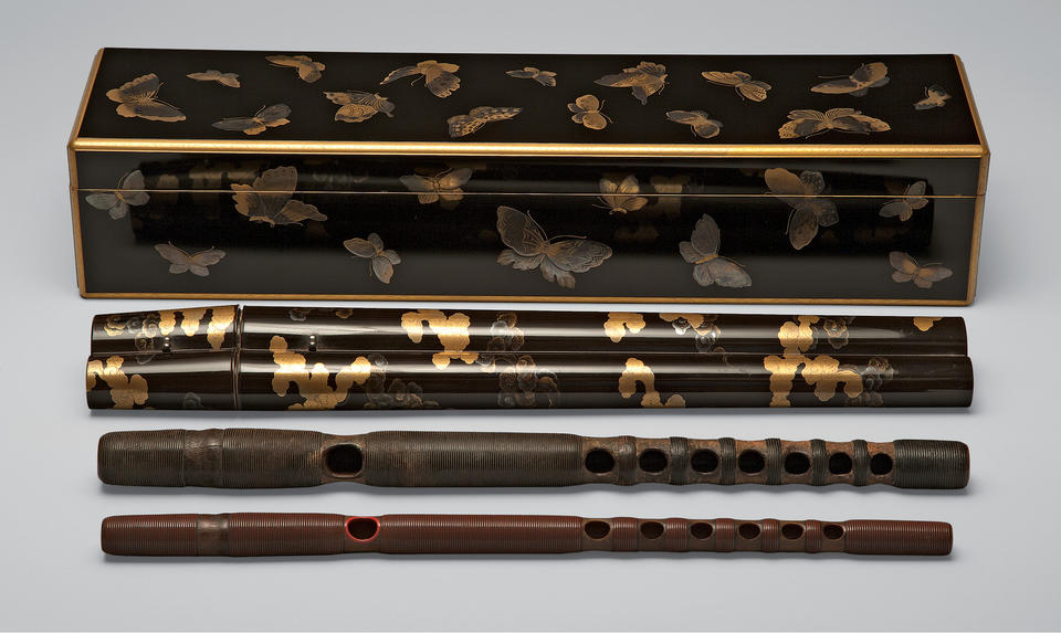 Box and case for Noh flutes named “Winter Wind” (Kogarashi, 木枯し)