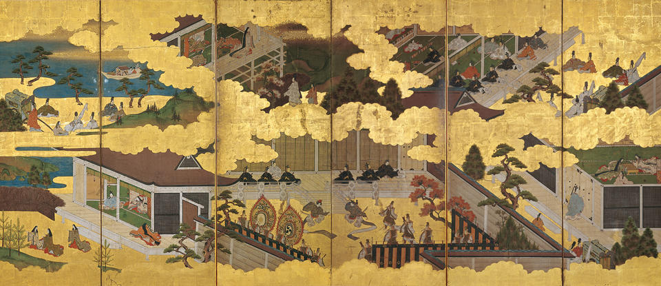 “Kiritsubo,” “Utsusemi,” “Wakana,” “Momiji no ga,” “Miotsukushi,” and “Hatsune” (桐壺、空蝉、若菜、紅葉賀、澪標、初音) chapters of Genji monogatari (源氏物語)