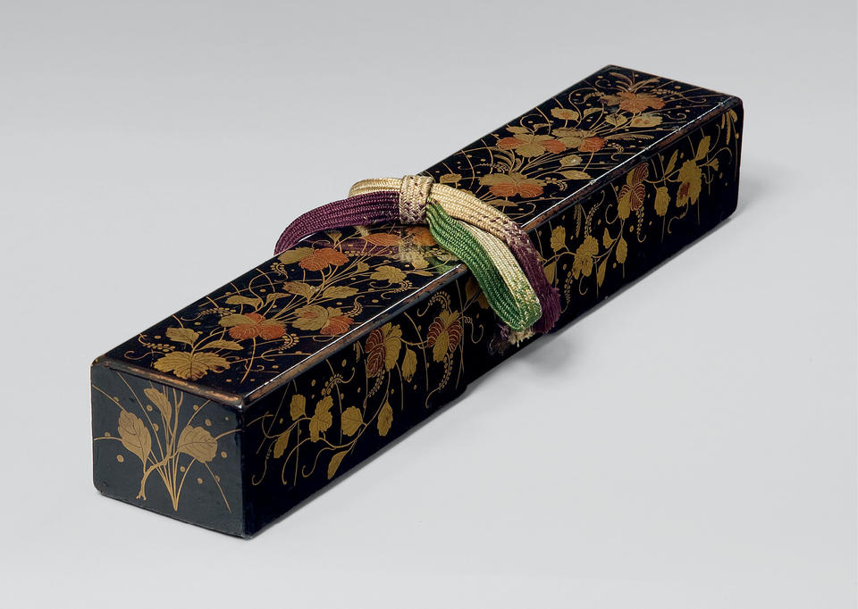 Scroll box with paulownia and grasses