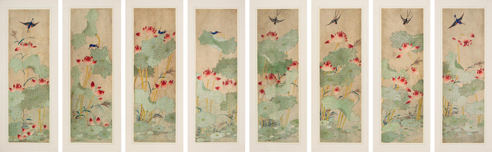 Lotus Flowers and Birds
