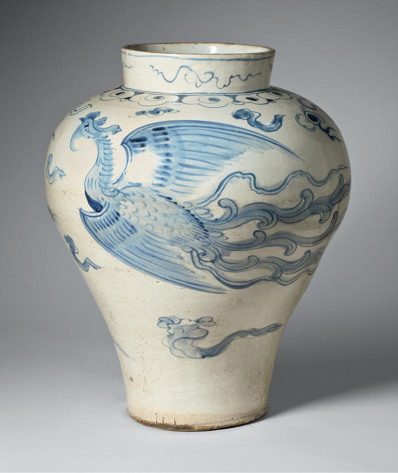 Jar with phoenix among clouds