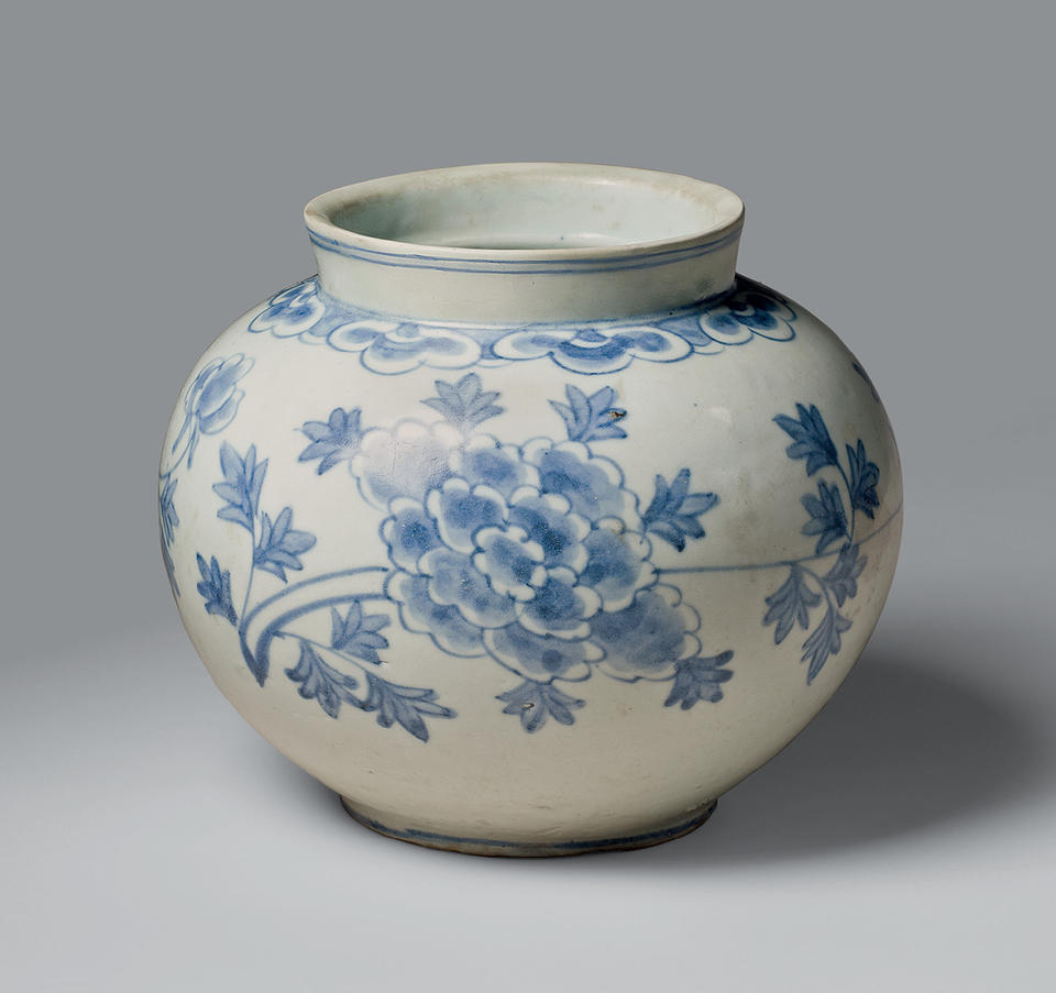 Jar with peonies