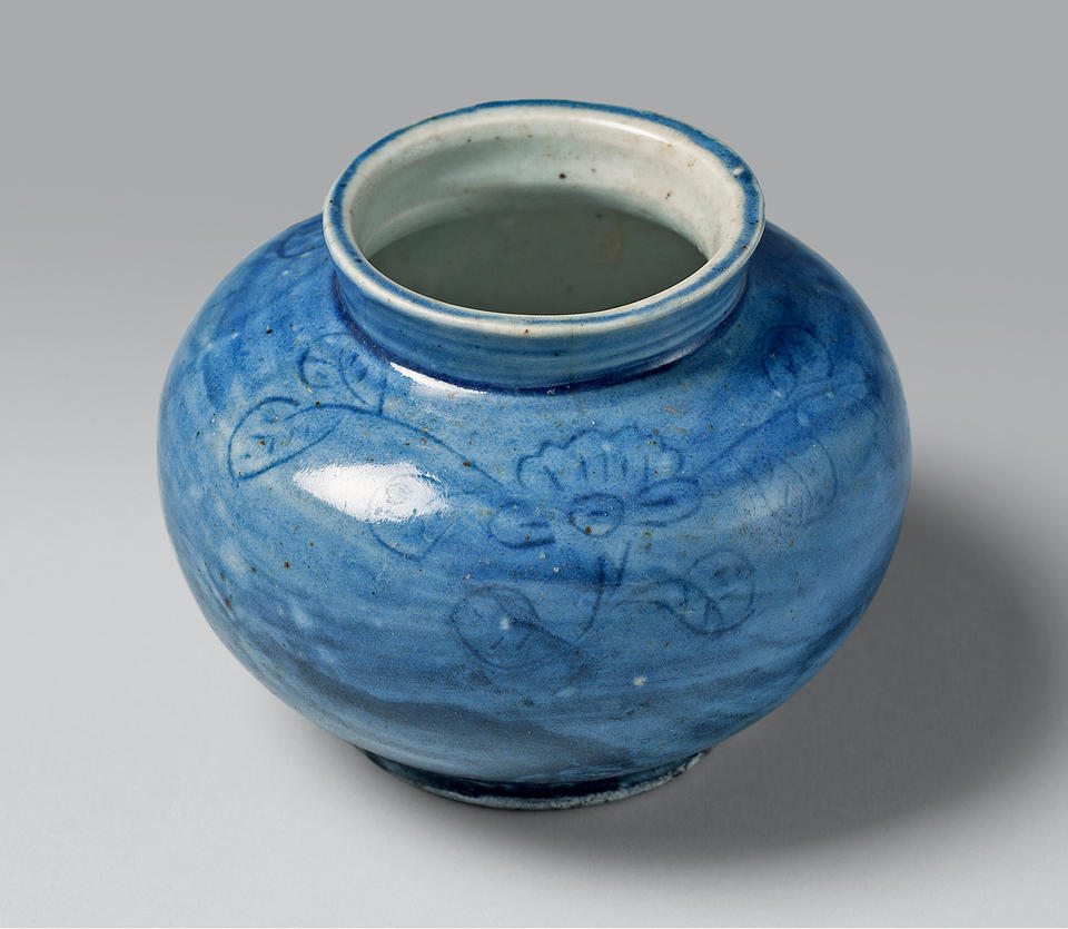 Small jar with floral pattern
