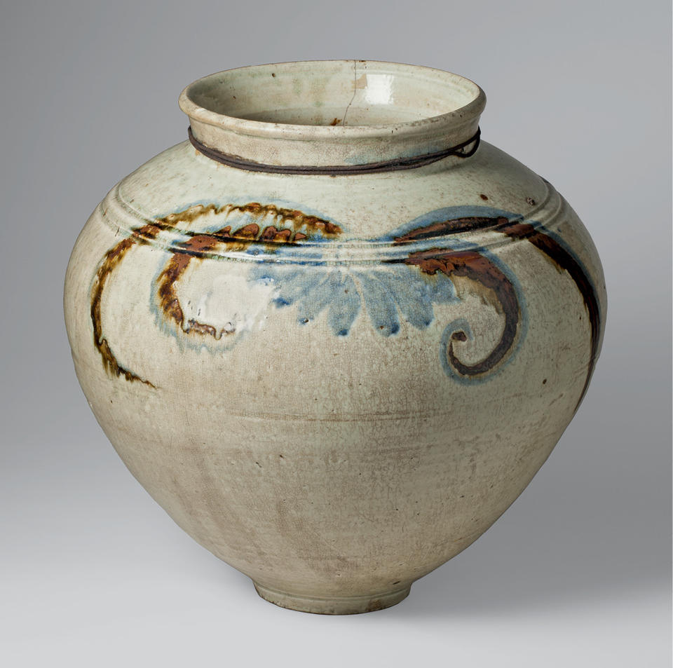 Jar with floral sprays