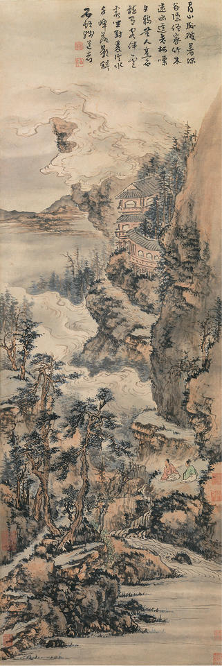 A Deep Valley Conceals a Monk’s Home (深谷隱僧家圖軸)